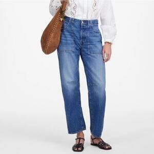 Madewell Women's Darted Barrel Utility Jeans in Blue